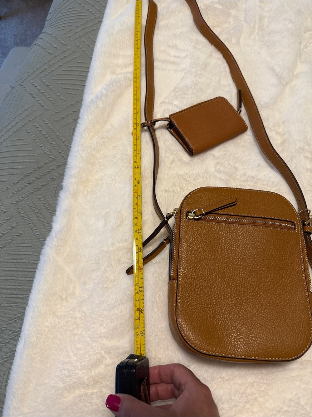 Vera Bradley Cognac Brown Pebbled Leather Crossbody with Matching Wallet NWT - Picture 7 of 13